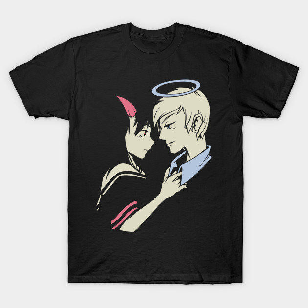 Romantic Devil Angel Bachelor Cartoon Anime Boundless Love T-Shirt-SL
