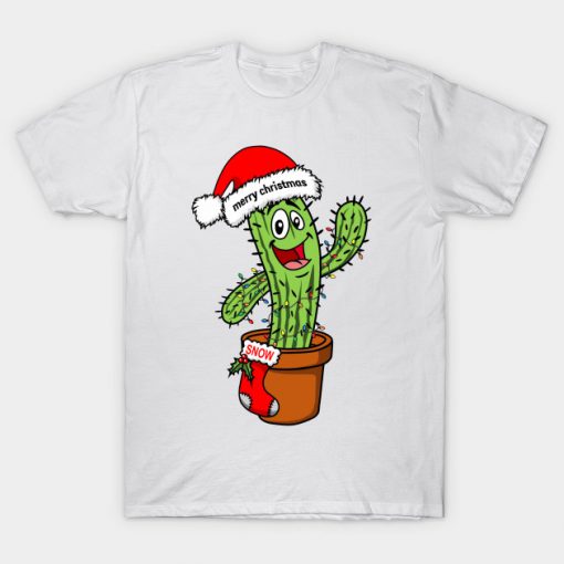 Santa Cactus Christmas Lights T-Shirt -SL