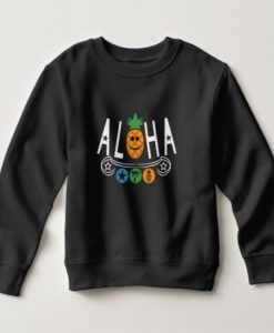 Aloha Pineapple Print Sweatshirt