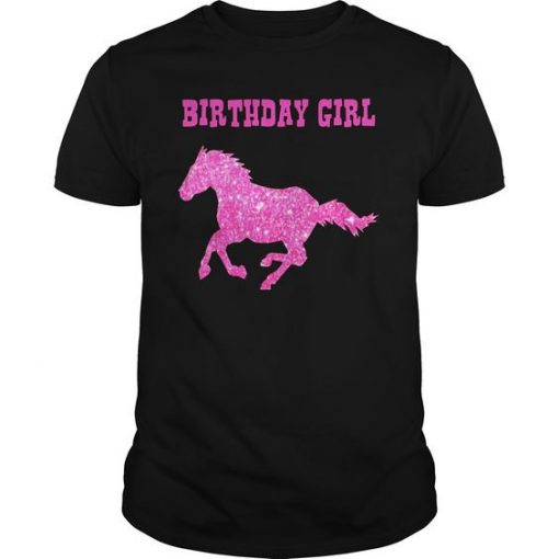 Birthday Girl Horse Bling T-Shirt