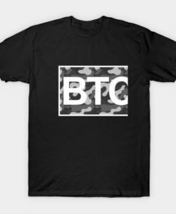 Bitcoin Black and White Camo T-Shirt