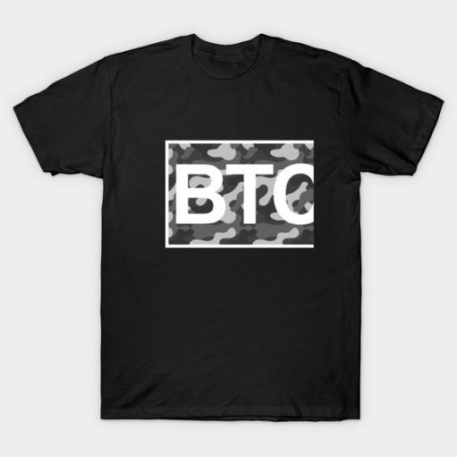 Bitcoin Black and White Camo T-Shirt