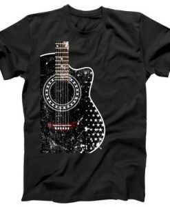 Black Acoustic Guitar Grunge T-Shirt