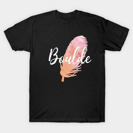 Boulder Watercolor Feather Tshirt