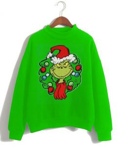 Dr. Seuss Big Boys Grinch Wreath Ugly Sweatshirt