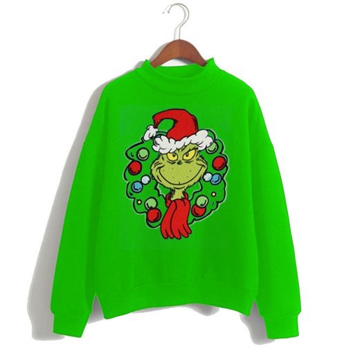 Dr. Seuss Big Boys Grinch Wreath Ugly Sweatshirt