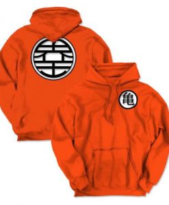 Dragon Ball Z Kame Symbol Orange Zip-Up Adult Hoodie