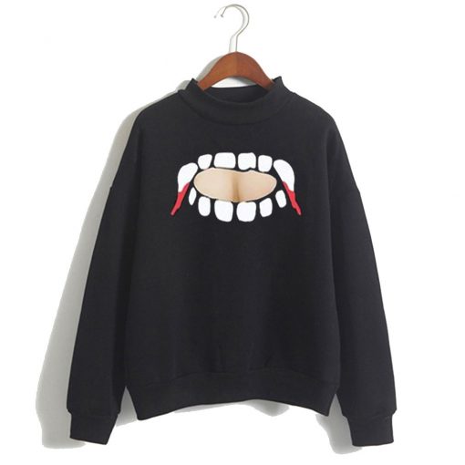 Gabby Show Vampire Teeth Cut Out Sweatshirt