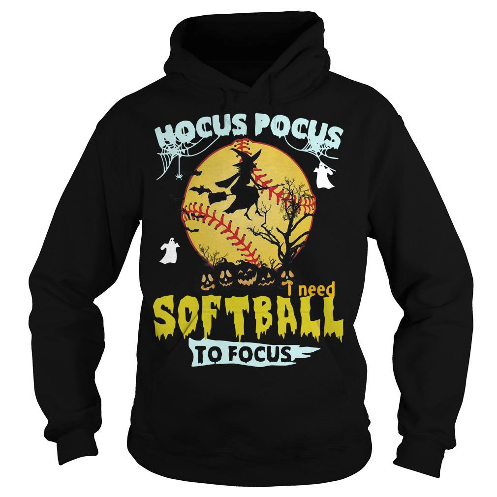 Hocus Pocus I Need Softball To Focus Halloween Hoodie