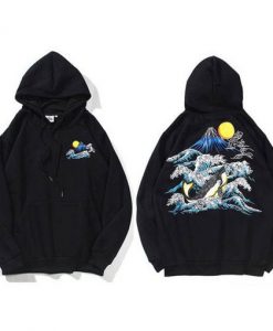 Japanese Aesthetic Waves Hoodie