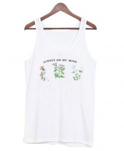 Letter Floral Print Crop Tank-top