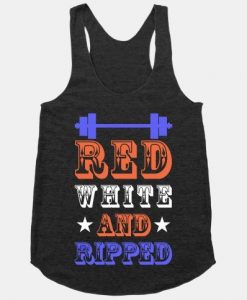 Red White and Ripped tanktop