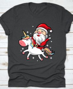 Santa Riding Unicorn T-Shirt