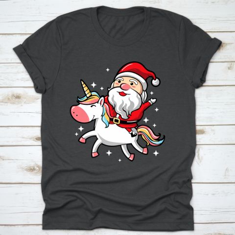 Santa Riding Unicorn T-Shirt