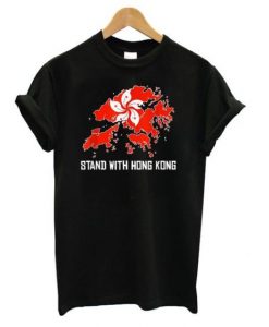 Stand With Hong Kong Black T Shirt