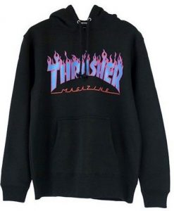 Thrasher Purple blue Flame Hoodie