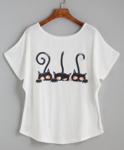 Three Cats Black T-shirt