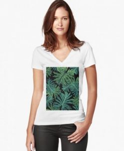 Tropical Jungle Night Leaves T-Shirt
