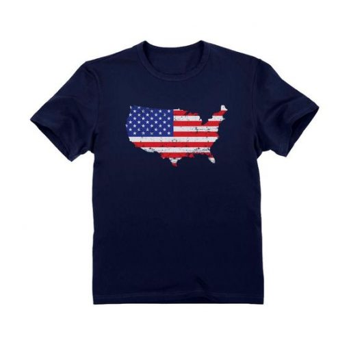 USA Map American Flag T-Shirt