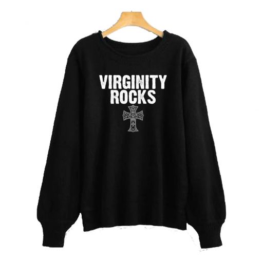 Virginity Rocks Black Sweatshirt