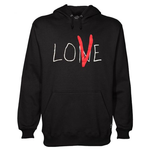 Vlone ‘Lone Love’ NYC Red on Black Hoodie