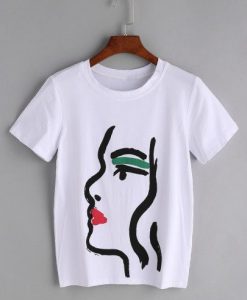 White Graffiti Print T-shirt