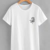 White Rose Print T-shirt