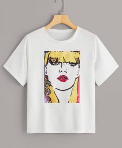 Yellow Figure Print Tee T-Shir