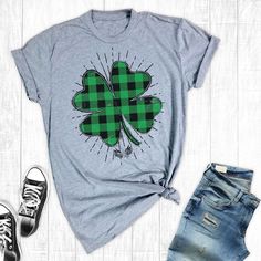 Buffalo Plaid Shamrock Tshirt