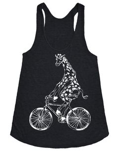 Giraffe On A Bicycle Tanktop