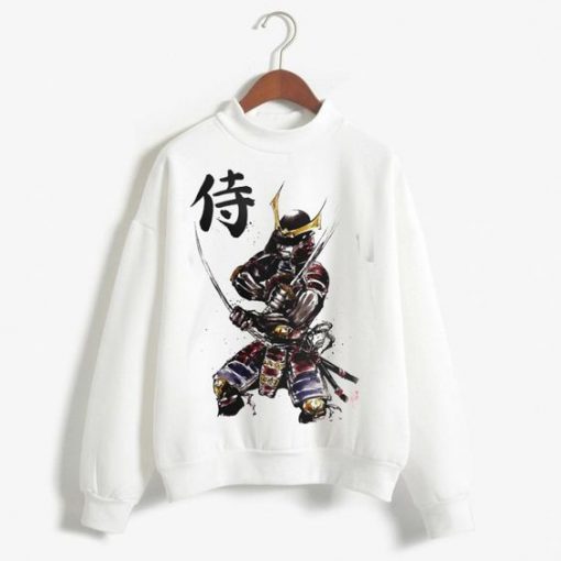 Samurai Illustration Folk Sweatshirt