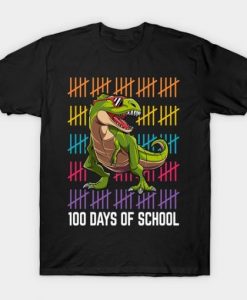 T Rex Happy 100 Days Tshirt