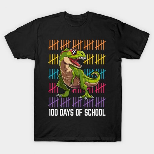 T Rex Happy 100 Days Tshirt