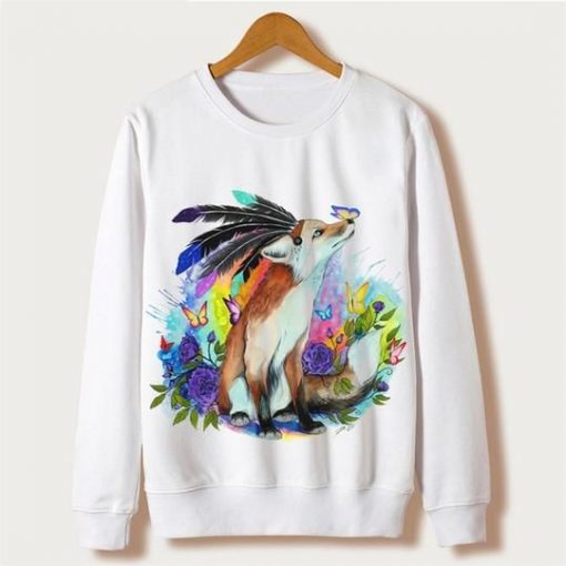 The Fox With Butterfly Sweatshirt