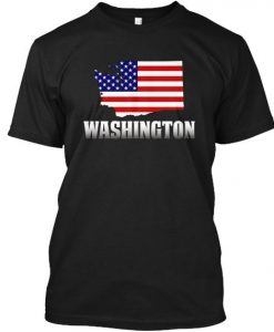 American Flag Washington Map T Shirt