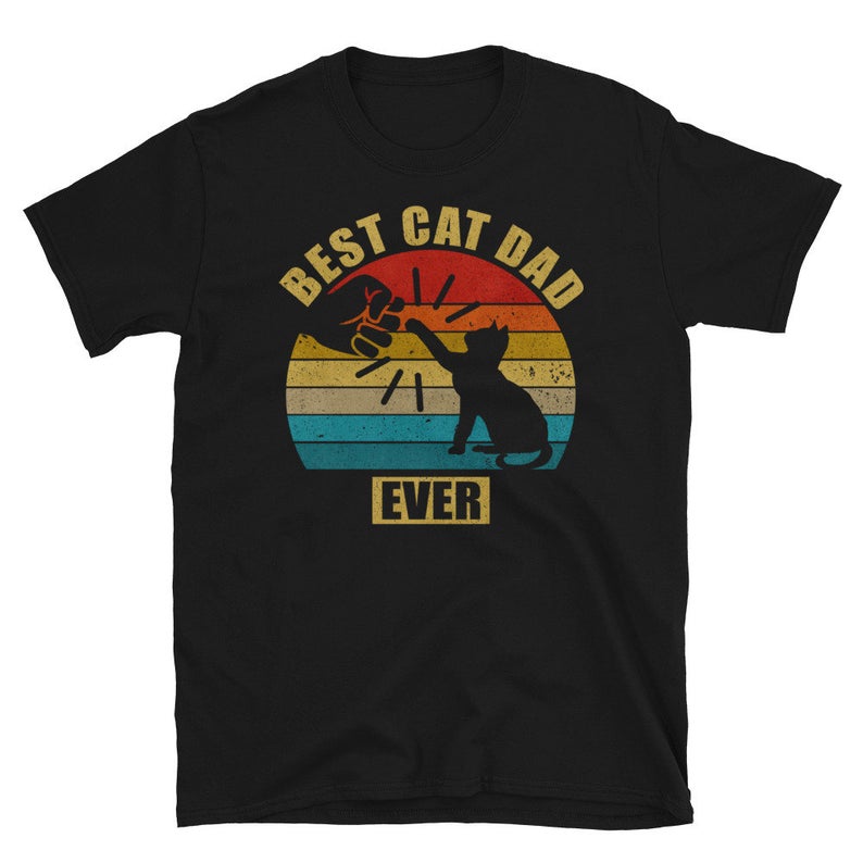 Best Cat Dad Ever Bump Short-Sleeve T-Shirt NA