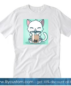 Boba Cat Funny T-shirt