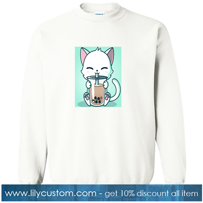 Boba Cat Funny sweatshirt