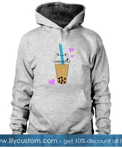 Boba Cat Grey HOODIE