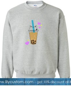 Boba Cat Grey sweatshirt