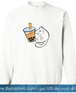 Boba Cat Pocket Sized sweatshirt new