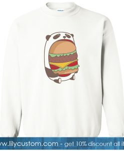 Happy CAT Hungry Panda Eating Hamburger Patty sweatshirt