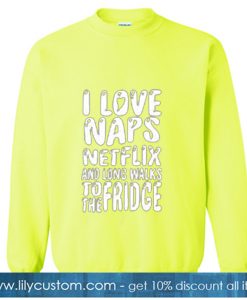 I Love Nap Yellow Sweashirt