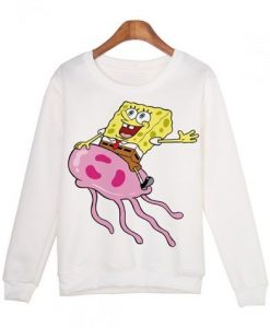 SpongeBob White Pullover Sweatshirt