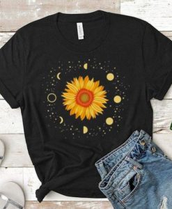 Sunflower and period moon cycle shirt