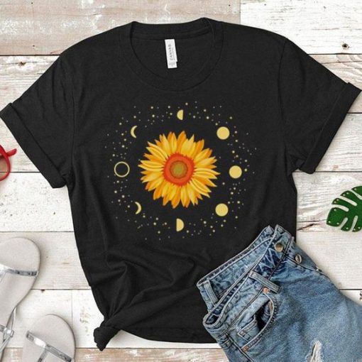 Sunflower and period moon cycle shirt
