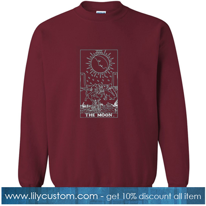 The Moon Tarot Crewneck Maron Sweatshirt