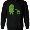 Android Robot Peeing On Apple Funny Hoodie NA