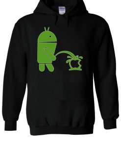 Android Robot Peeing On Apple Funny Hoodie NA