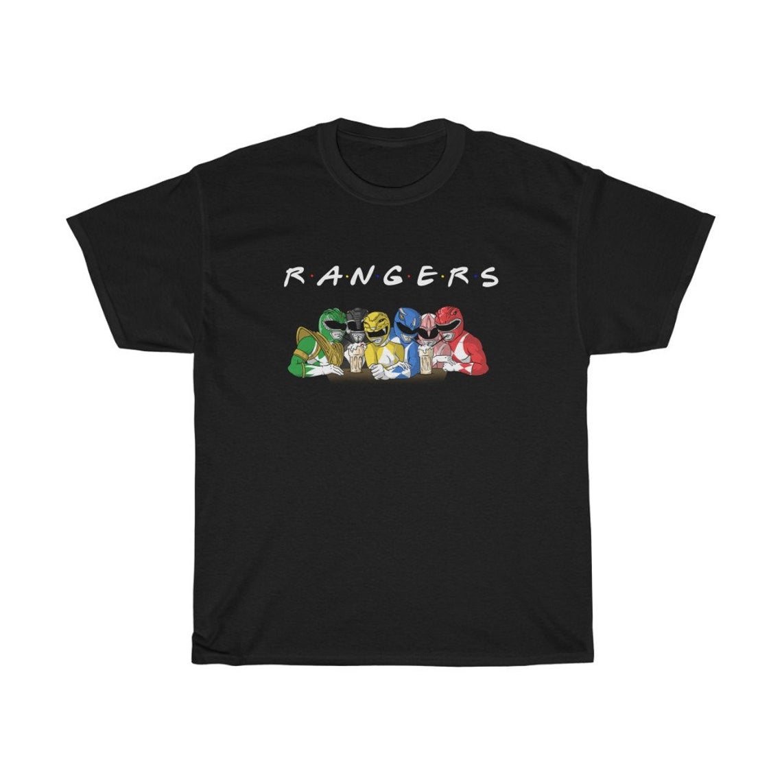 Friends Power Rangers parody t shirt NA